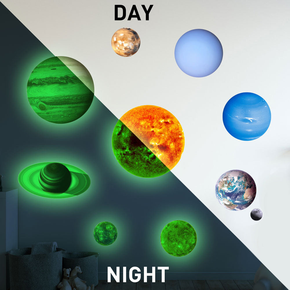Luminous Solar System Themed Glowing Wall Sticker Home Decor for Children