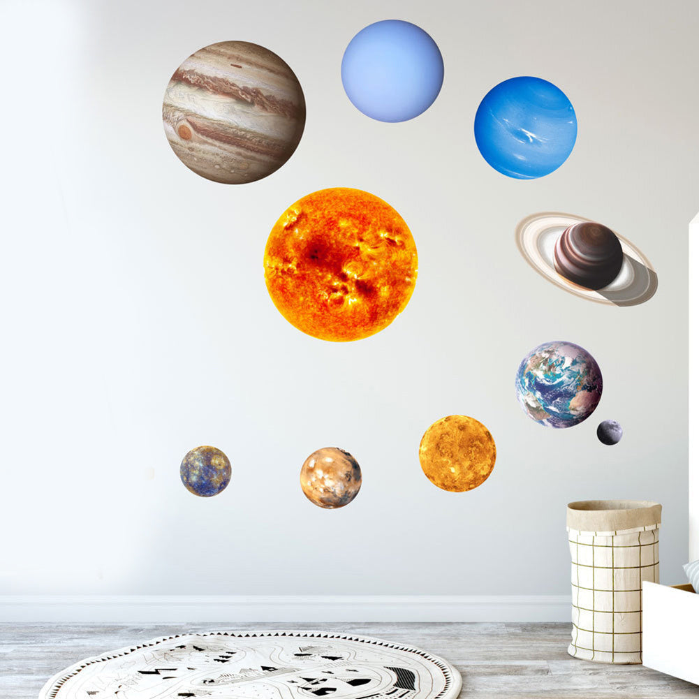 Luminous Solar System Themed Glowing Wall Sticker Home Decor for Children