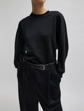 TIBI Silk Terry Sculpted Sleeve Slim Sweatshirt In Black