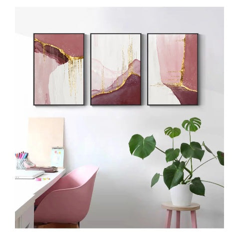 Nordic PurpleCanvas Painting Abstract Golden  Canvas Painting Wall Pictures
