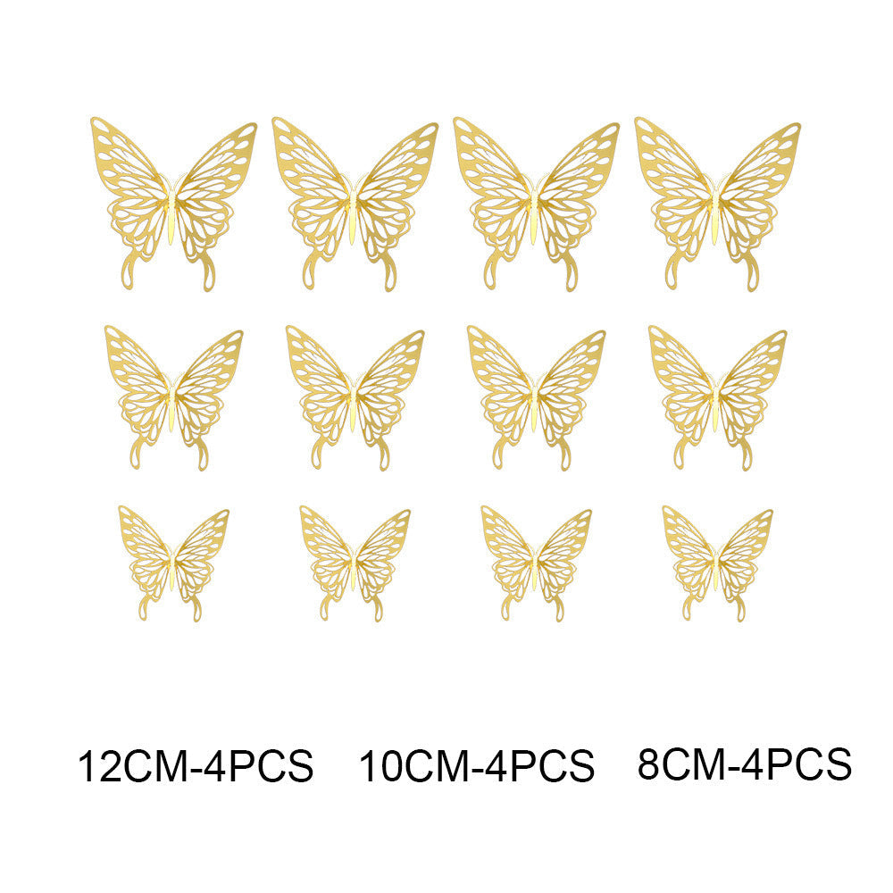 3D Hollow Butterflies Mirror Wall Stickers for Kids Rooms Bedroom