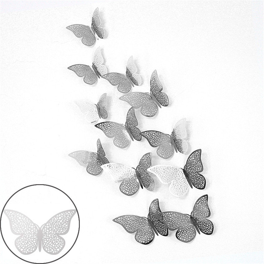 3D Hollow Butterflies Mirror Wall Stickers for Kids Rooms Bedroom