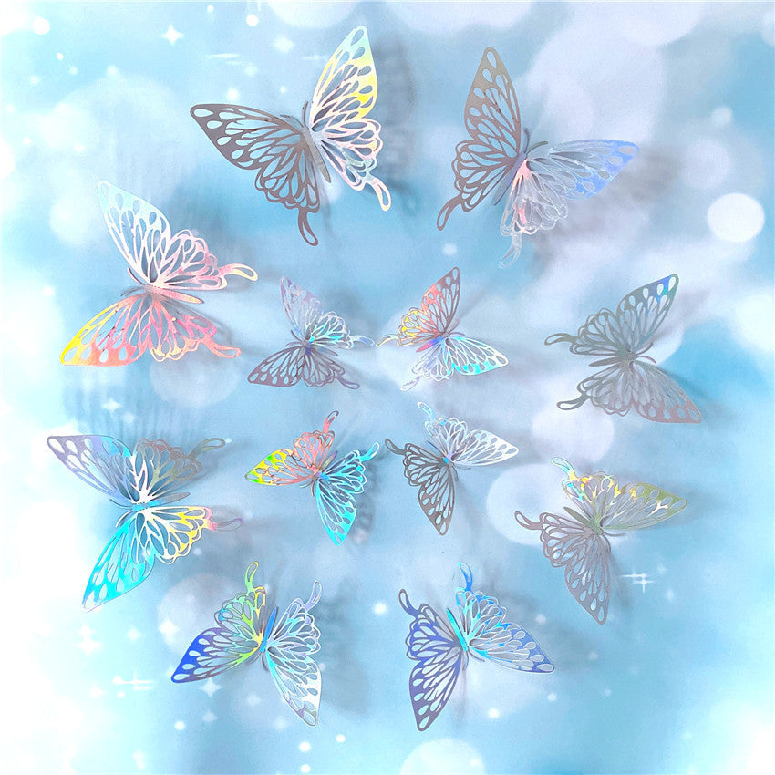 3D Hollow Butterflies Mirror Wall Stickers for Kids Rooms Bedroom