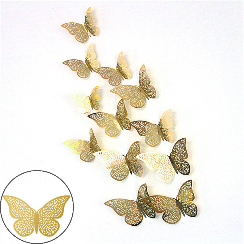 3D Hollow Butterflies Mirror Wall Stickers for Kids Rooms Bedroom