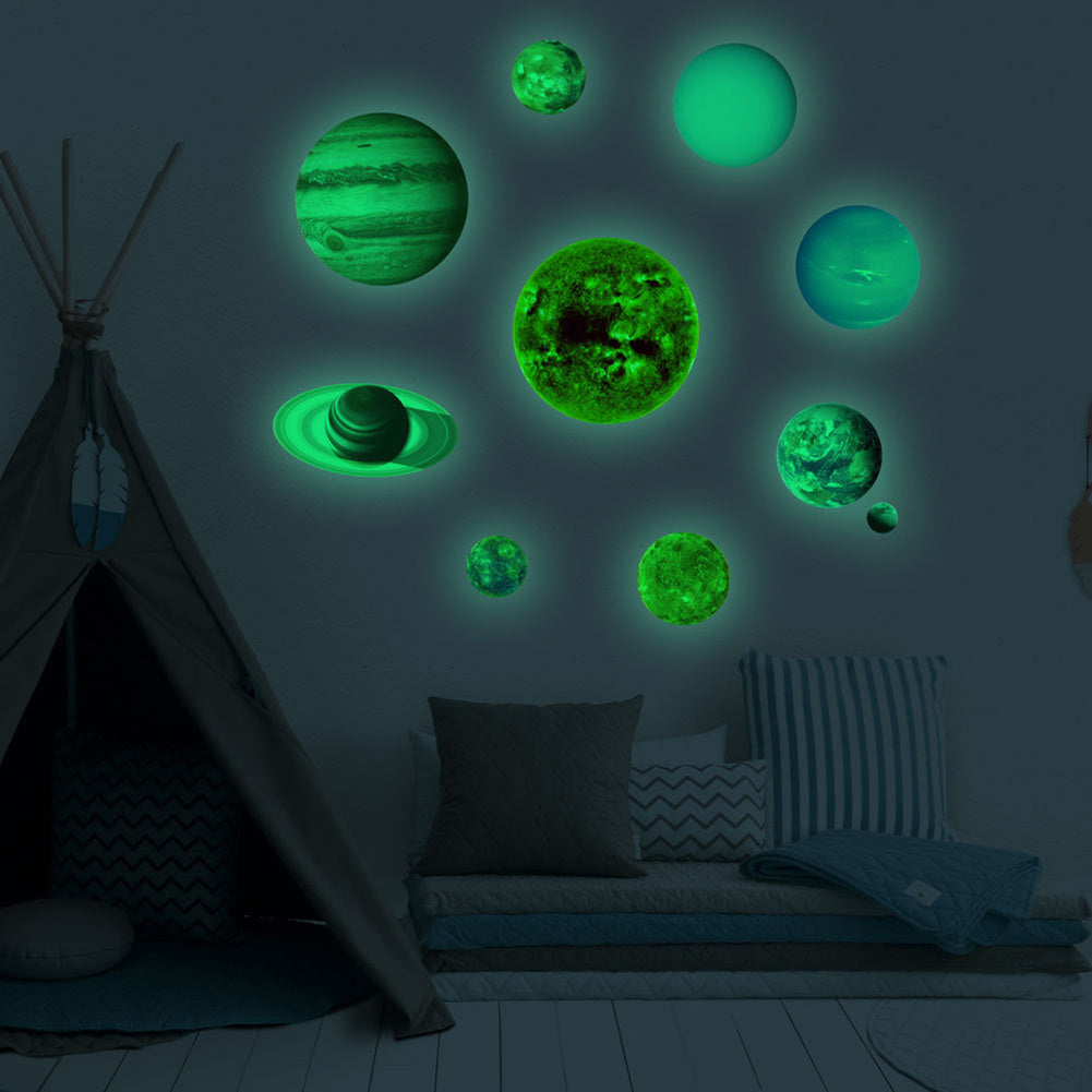 Luminous Solar System Themed Glowing Wall Sticker Home Decor for Children