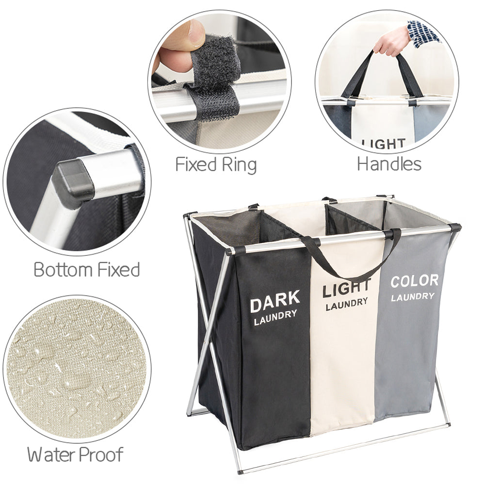3 Compartments Laundry Rack