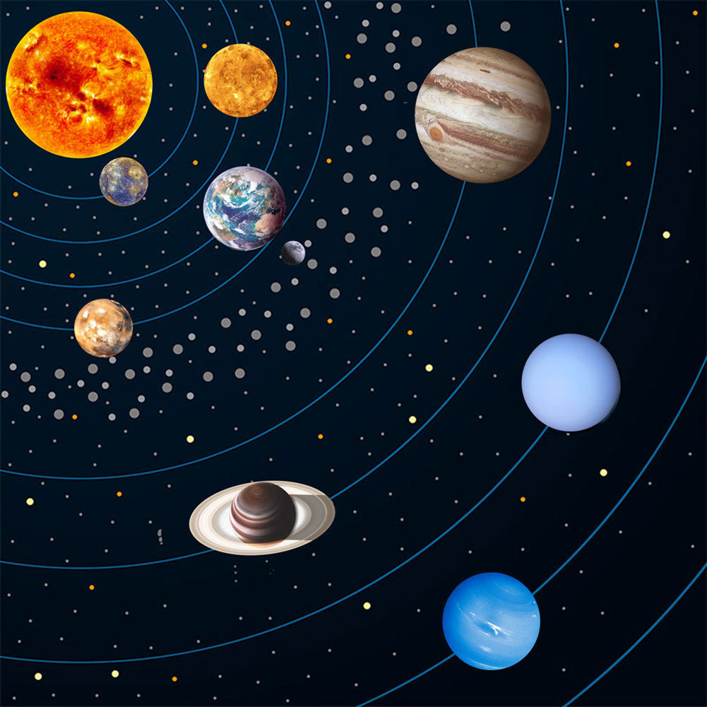 Luminous Solar System Themed Glowing Wall Sticker Home Decor for Children