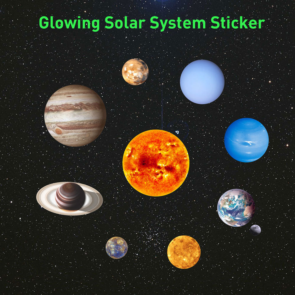 Luminous Solar System Themed Glowing Wall Sticker Home Decor for Children
