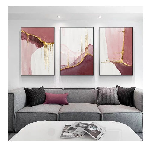 Nordic PurpleCanvas Painting Abstract Golden  Canvas Painting Wall Pictures