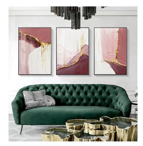 Nordic PurpleCanvas Painting Abstract Golden  Canvas Painting Wall Pictures