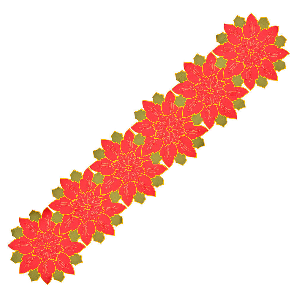 Creative big red flower table flags festive atmosphere