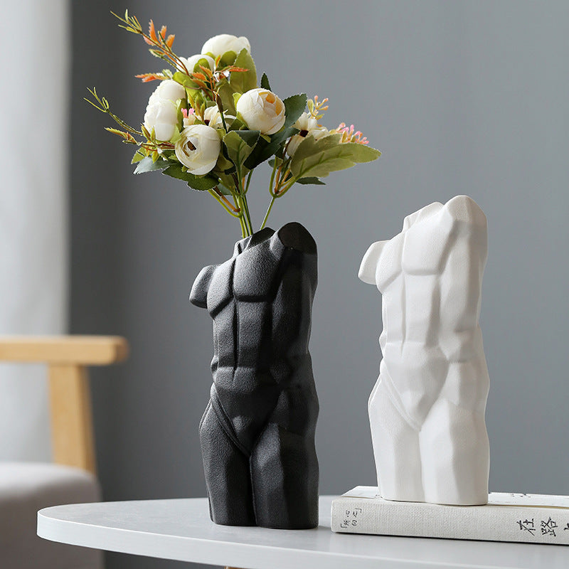 Ceramic Body Vase Flower Arrangement