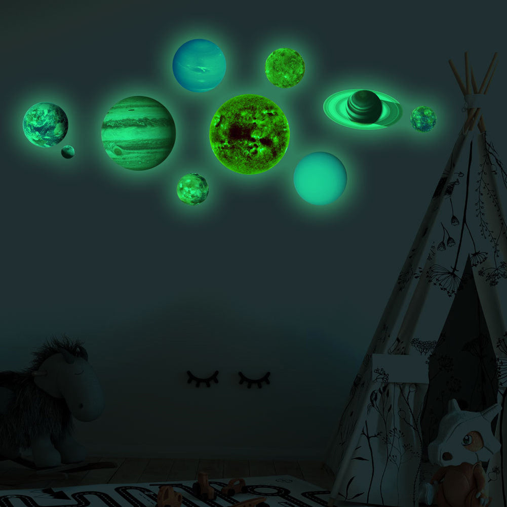 Luminous Solar System Themed Glowing Wall Sticker Home Decor for Children