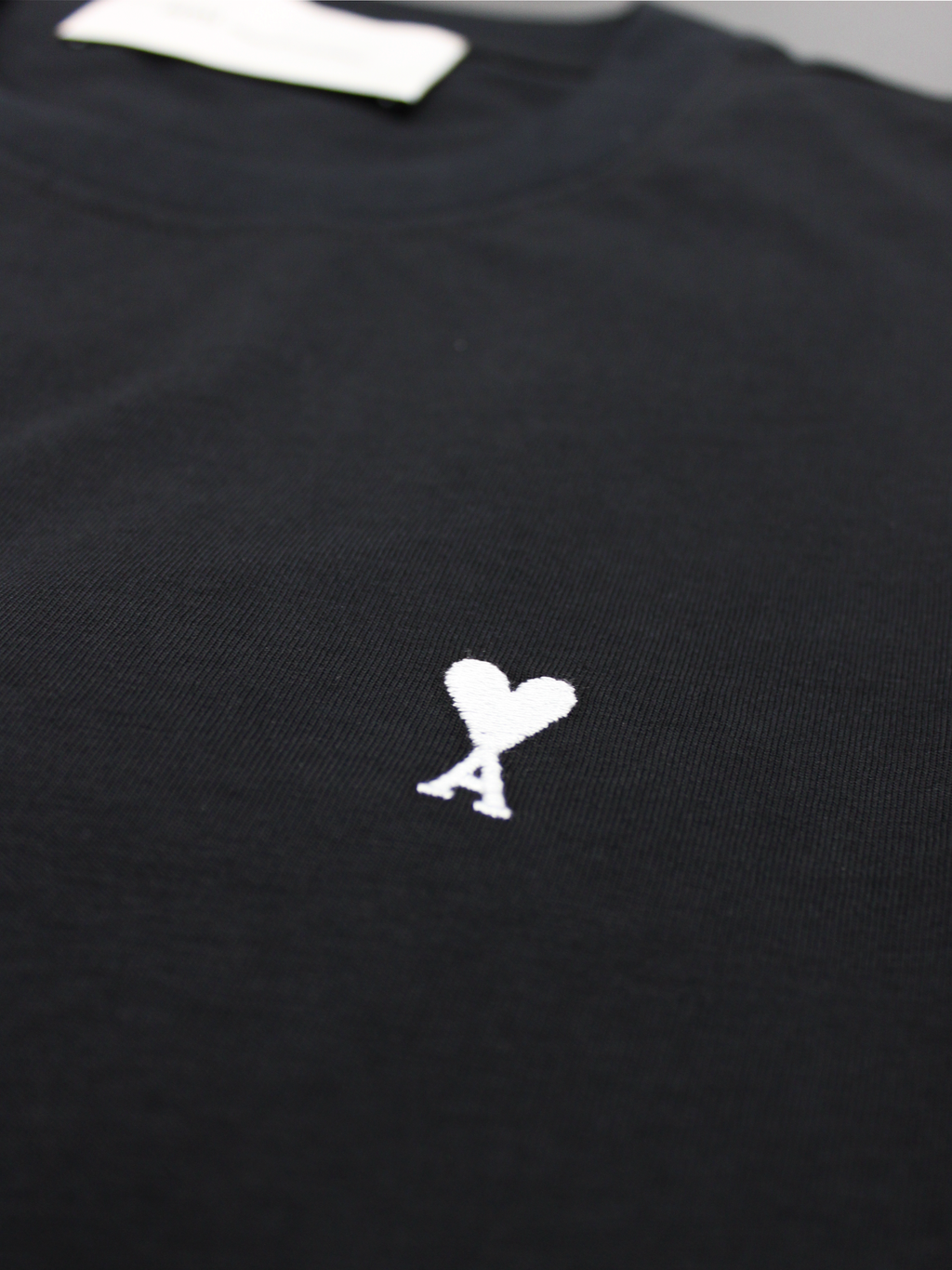 Ami Paris Ami de Couer White Logo T-Shirt in Black