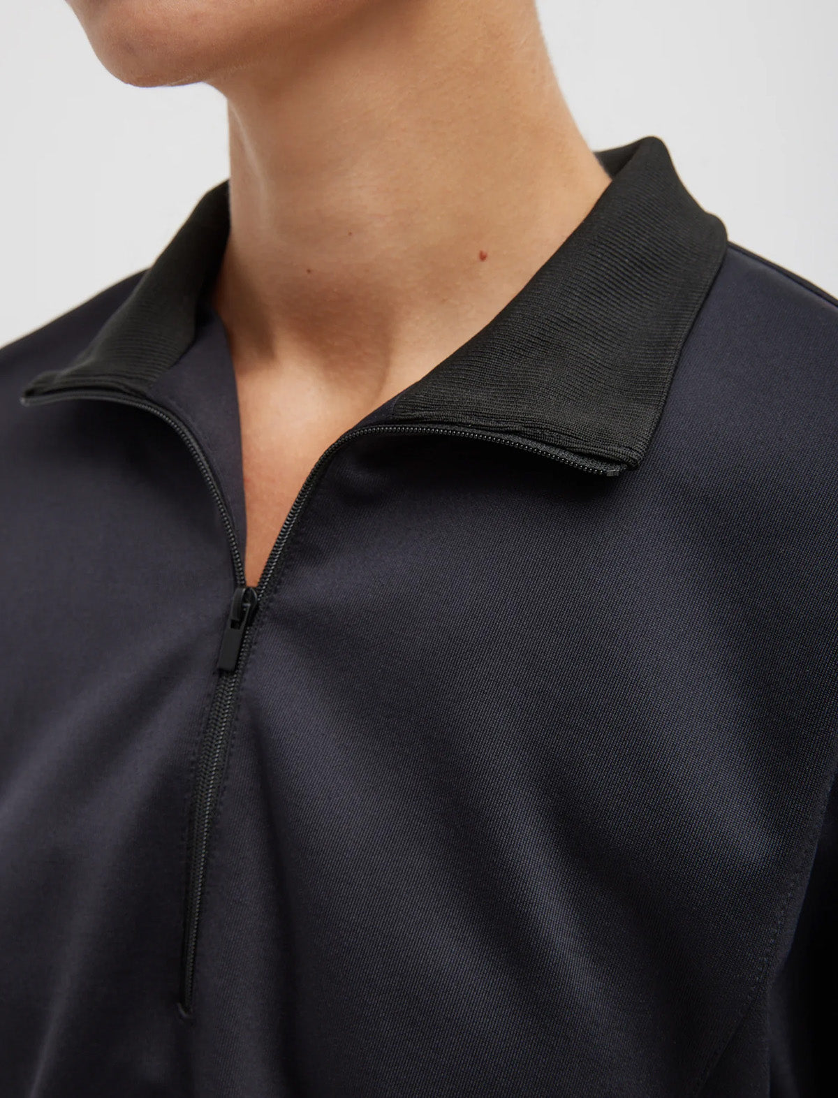 TIBI Active Knit Cropped Sweatshirt in Black