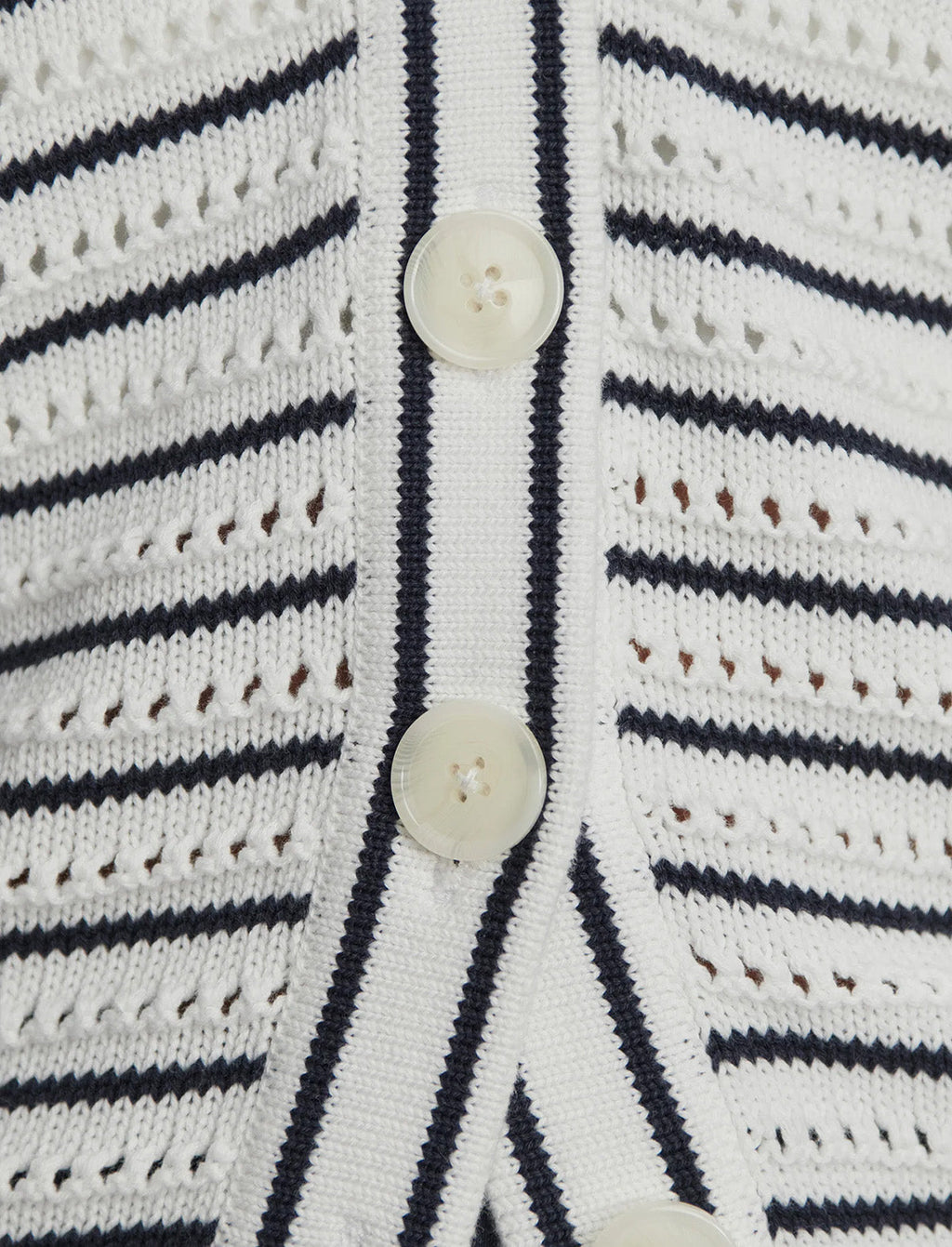 VARLEY Antonia Relaxed Cardigan in White/Blue Nights