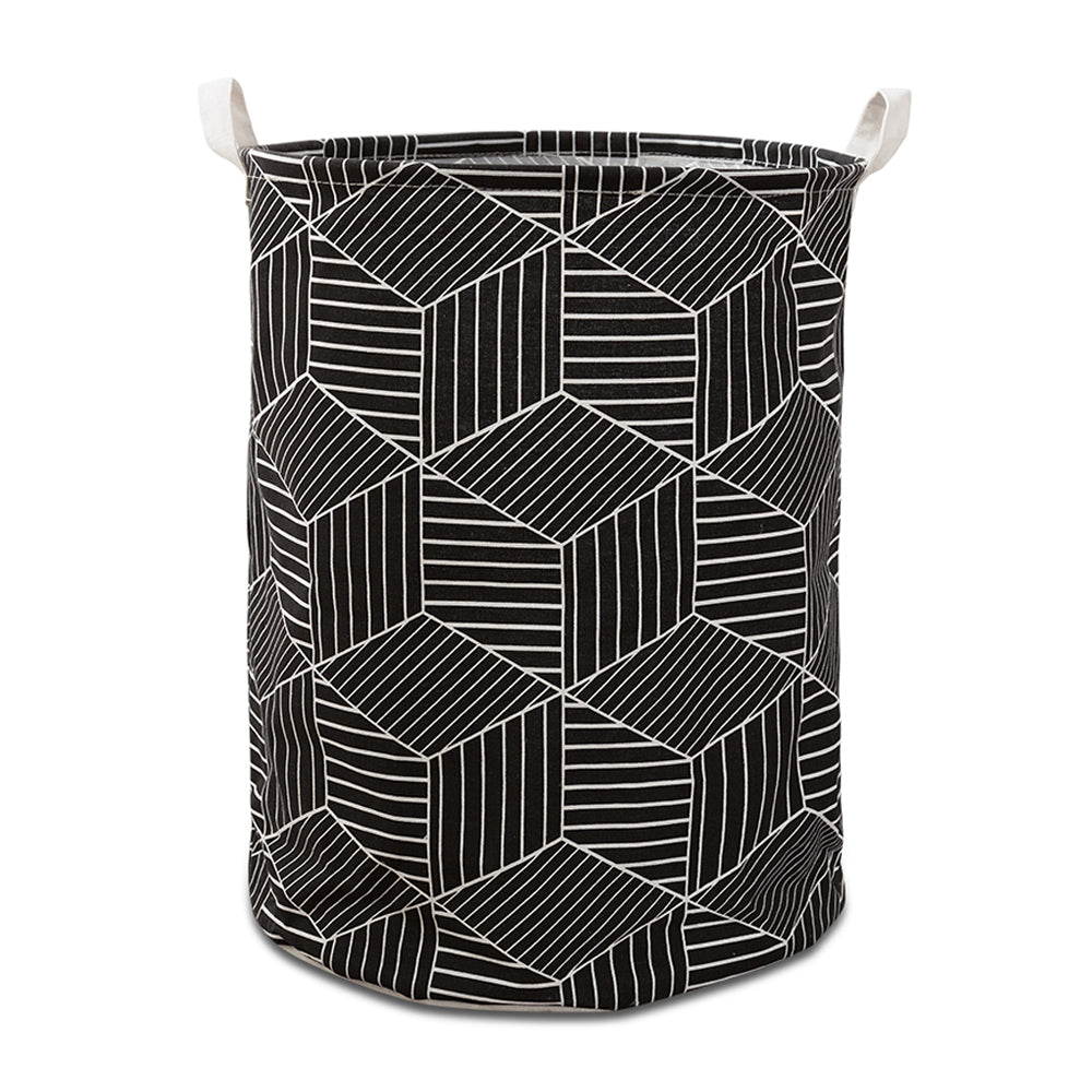 Cubes Geometric Laundry Basket - Black