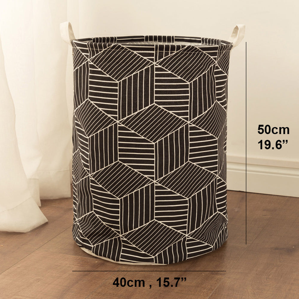 Cubes Geometric Laundry Basket - Black
