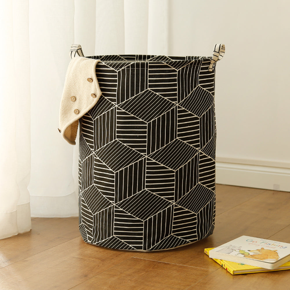 Cubes Geometric Laundry Basket - Black