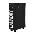 Slim Laundry Bag with Wheels - Black