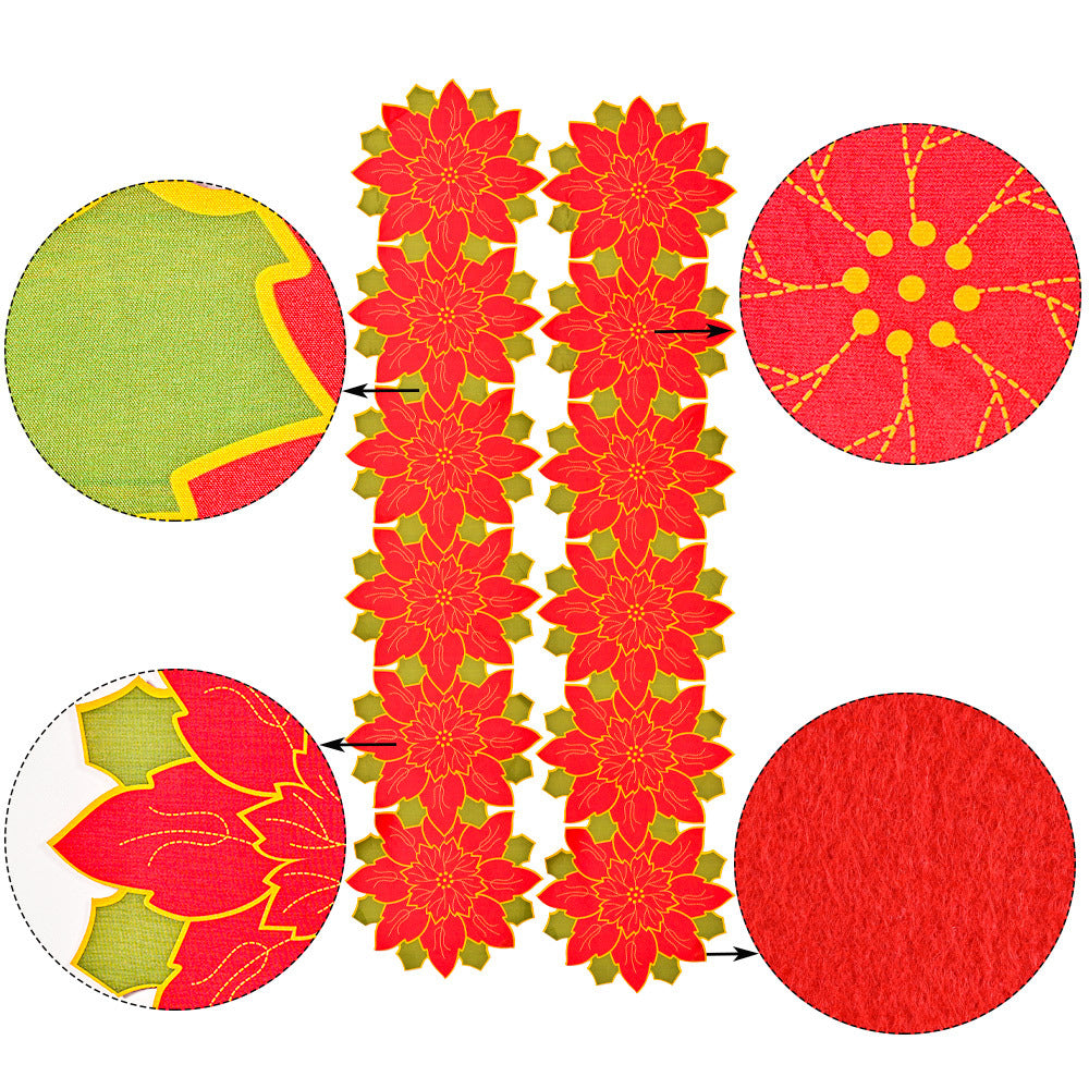 Creative big red flower table flags festive atmosphere