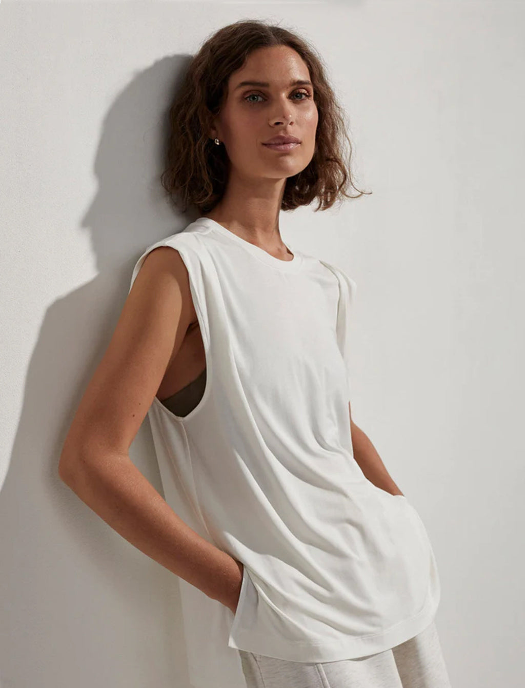 VARLEY Calgary Boxy Tank in Cloud Dancer