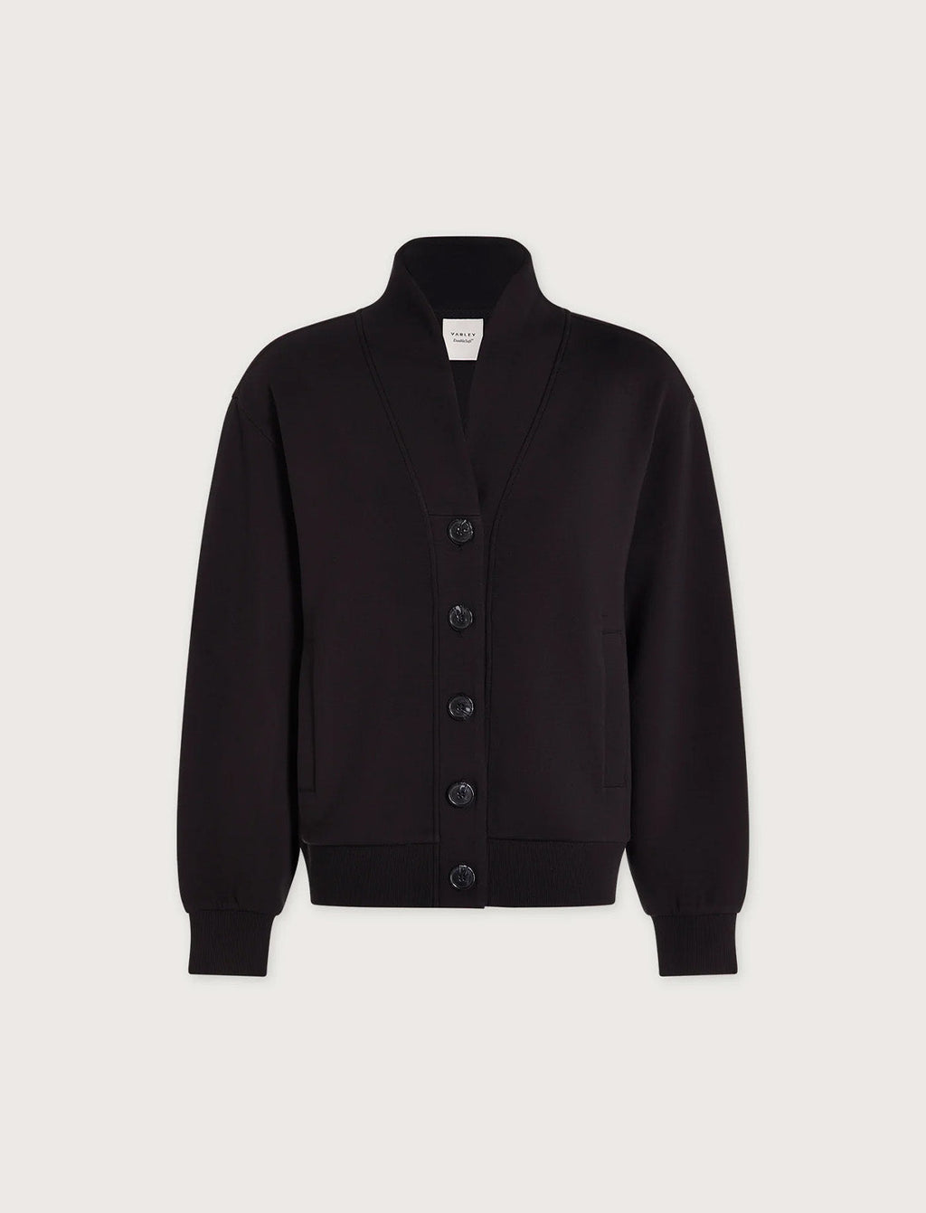 VARLEY Celeste Button Through Sweat in Black