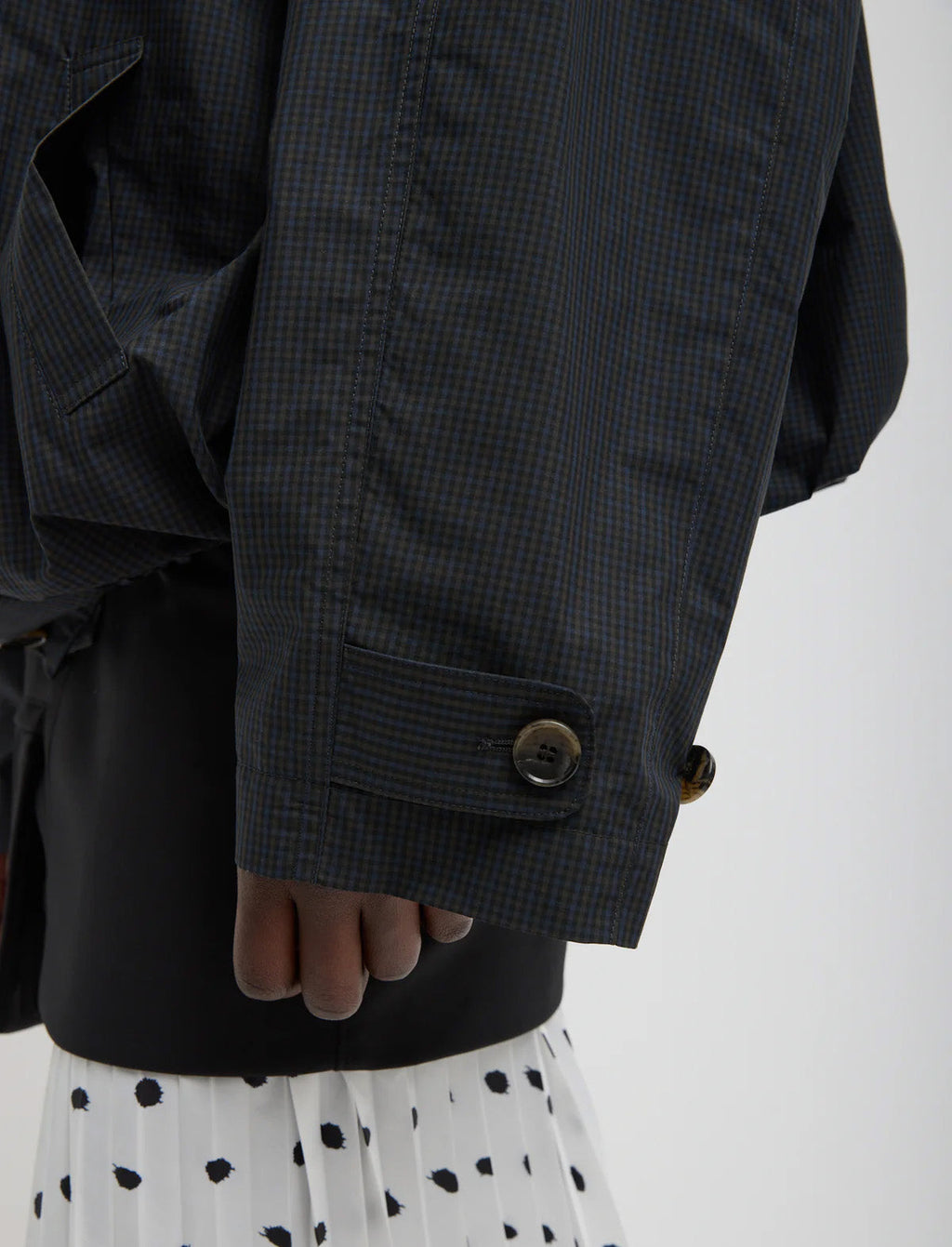 TIBI Charles Menswear Trench Anorak in Navy Multi