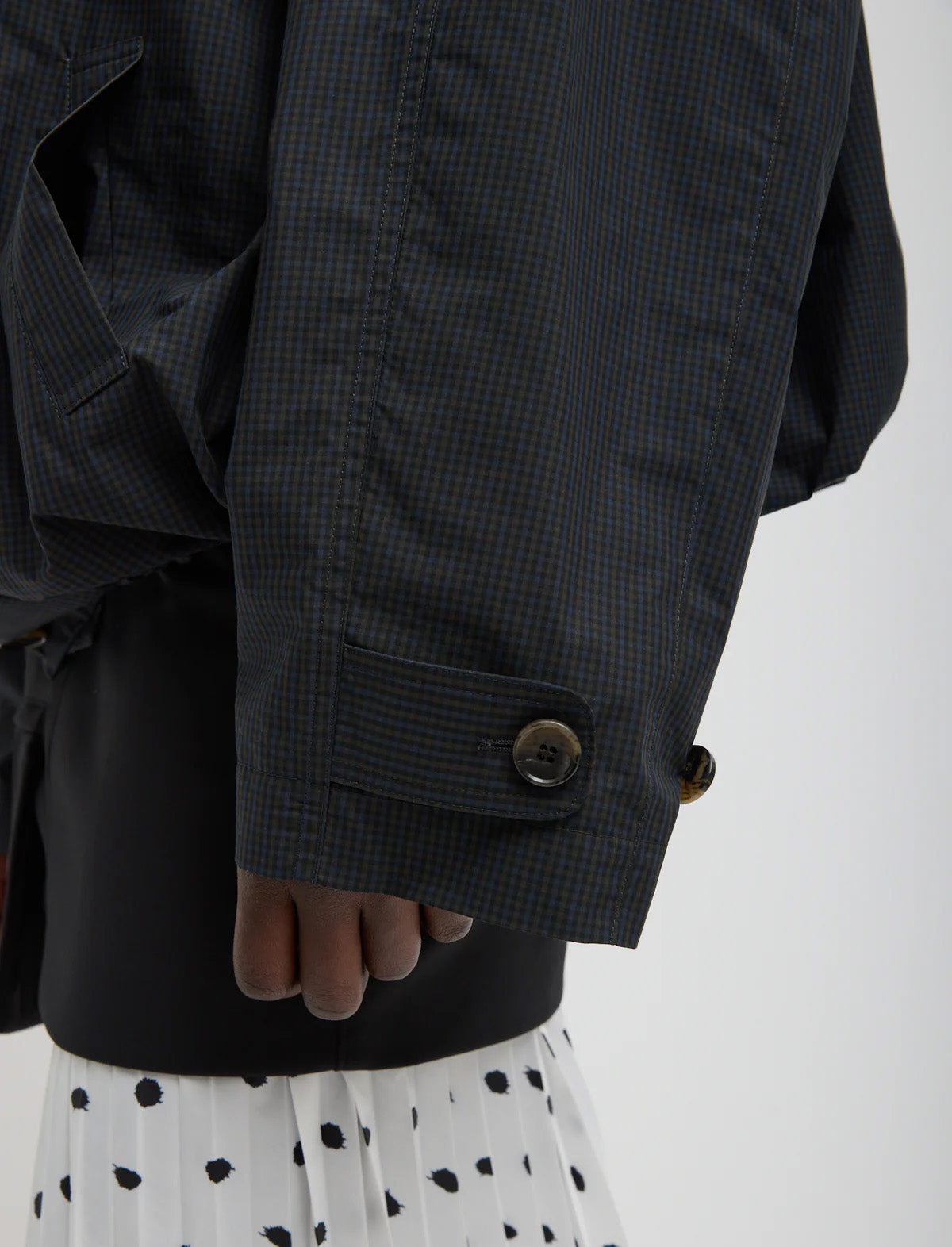 TIBI Charles Menswear Trench Anorak in Navy Multi