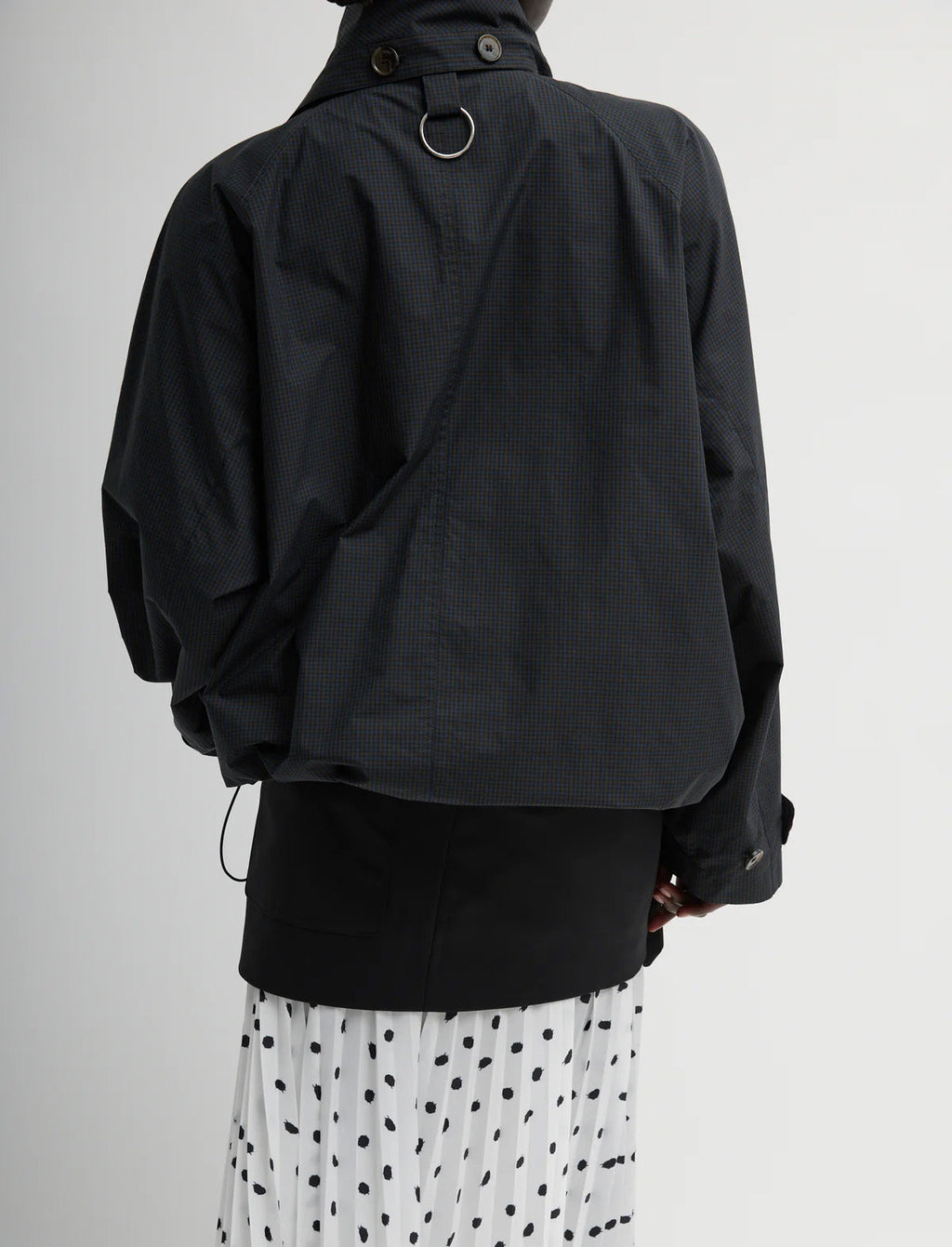 TIBI Charles Menswear Trench Anorak in Navy Multi
