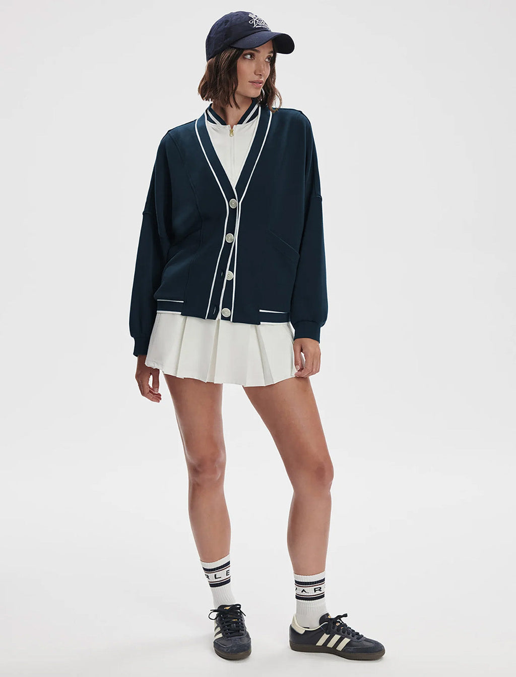 VARLEY Decker Off-Court Cardigan in Navy