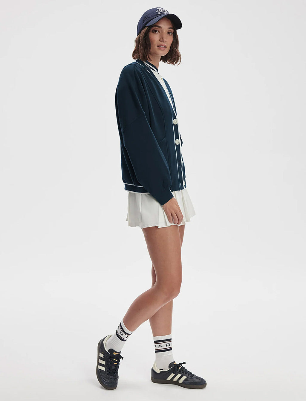 VARLEY Decker Off-Court Cardigan in Navy