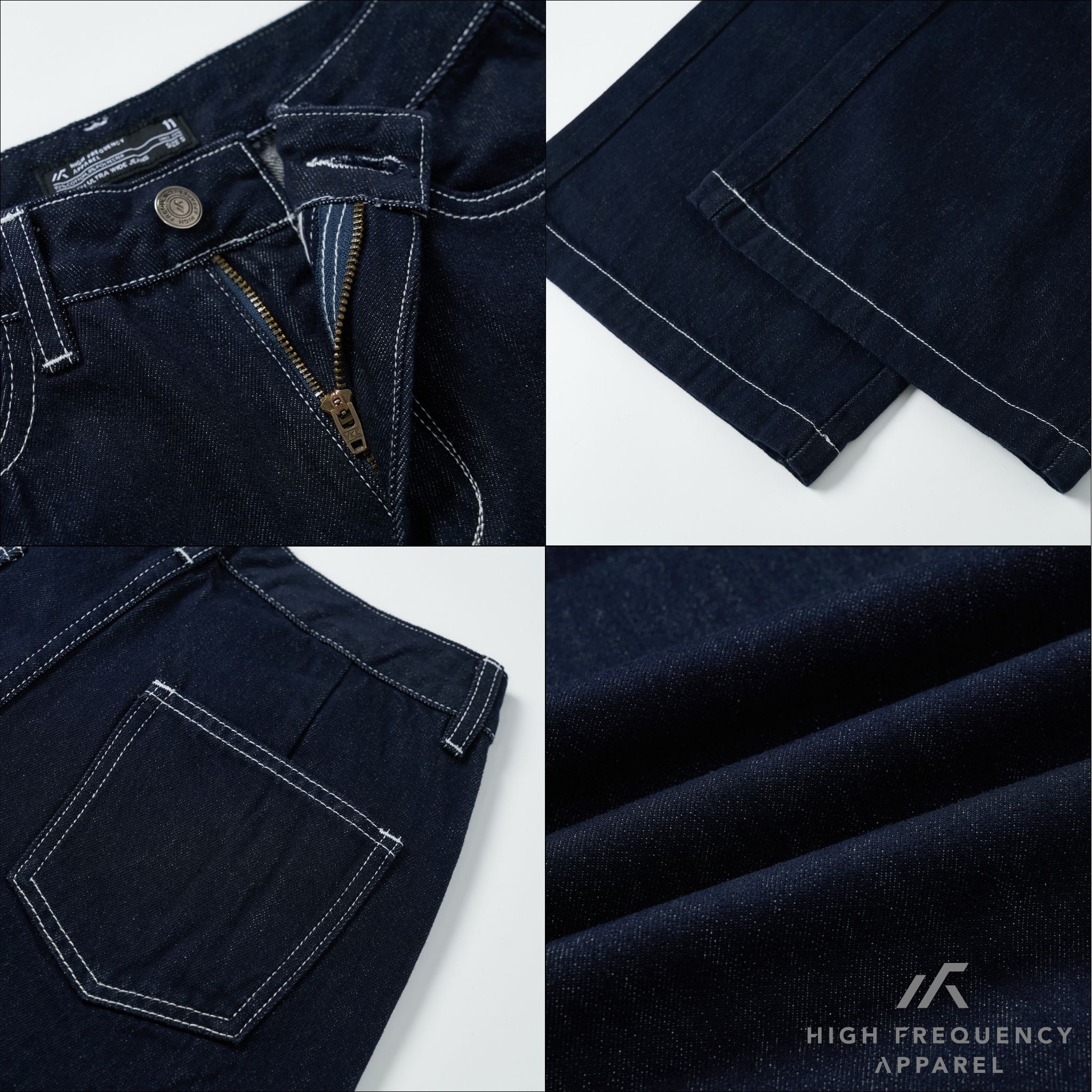 Ultra Wide Leg Dark Denim Jeans