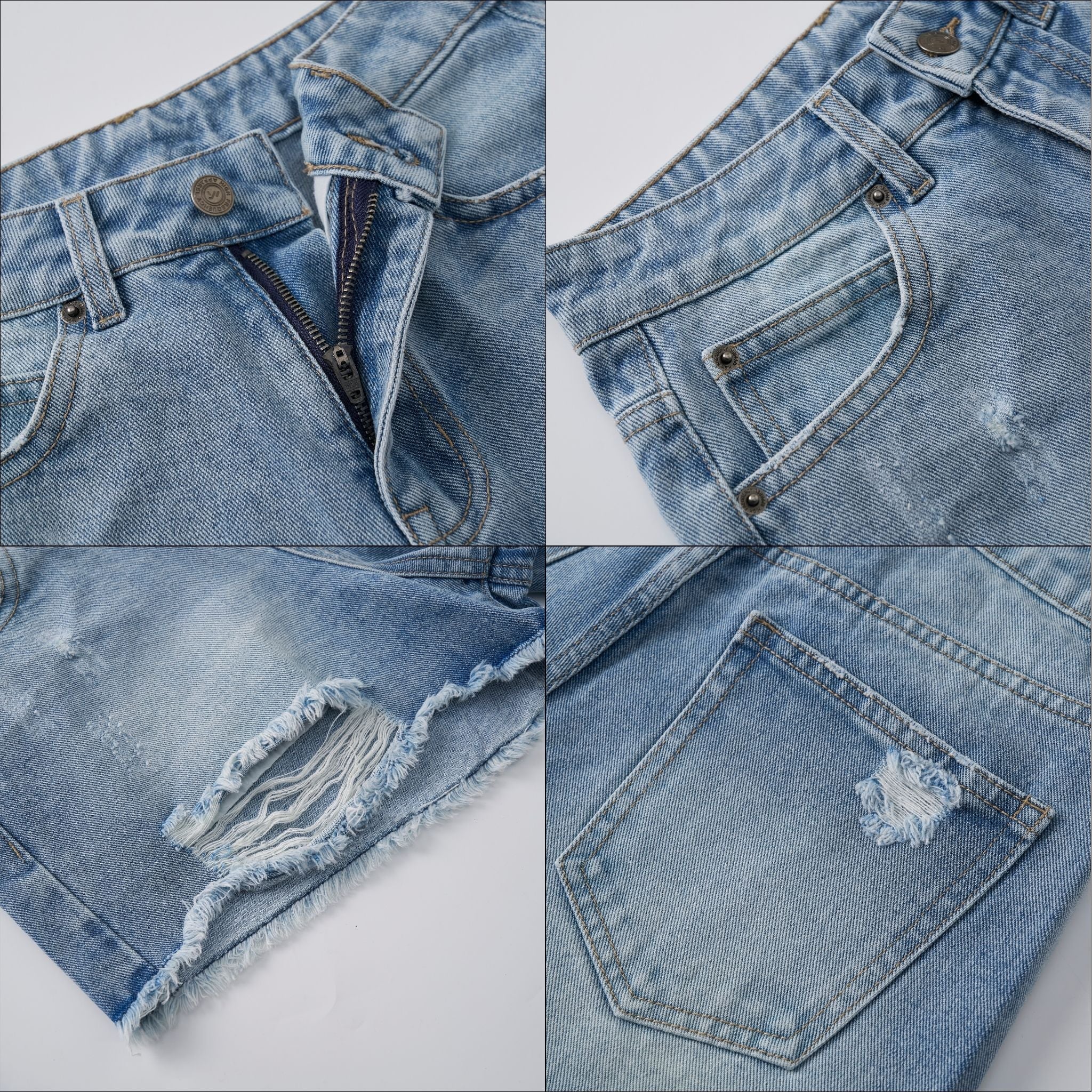 Distressed Denim Shorts