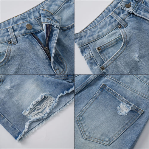 Distressed Denim Shorts