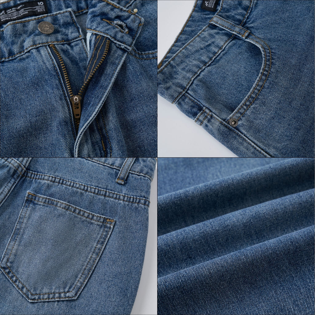 Wide Leg Mid-Waisted Ankle Length Denim Jeans