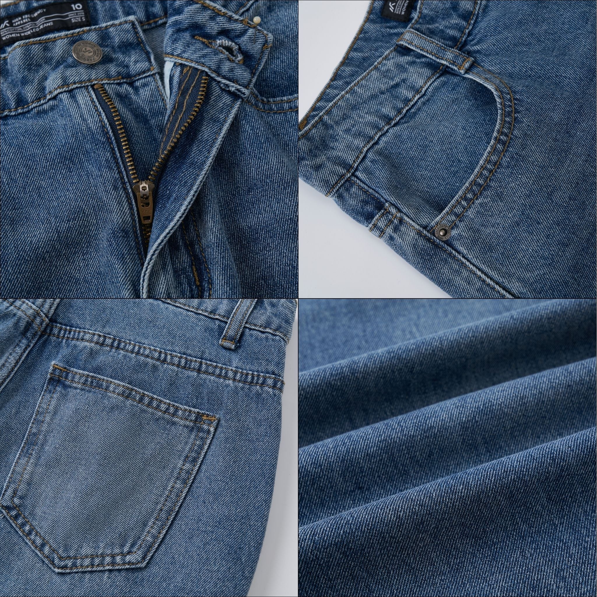 Wide Leg Mid-Waisted Ankle Length Denim Jeans