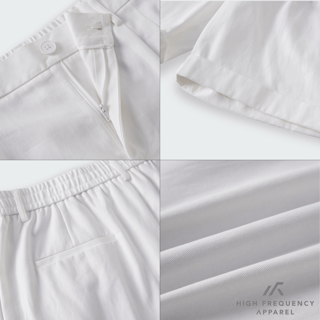 Double Pleated Waistband Shorts with Cuffed Hem