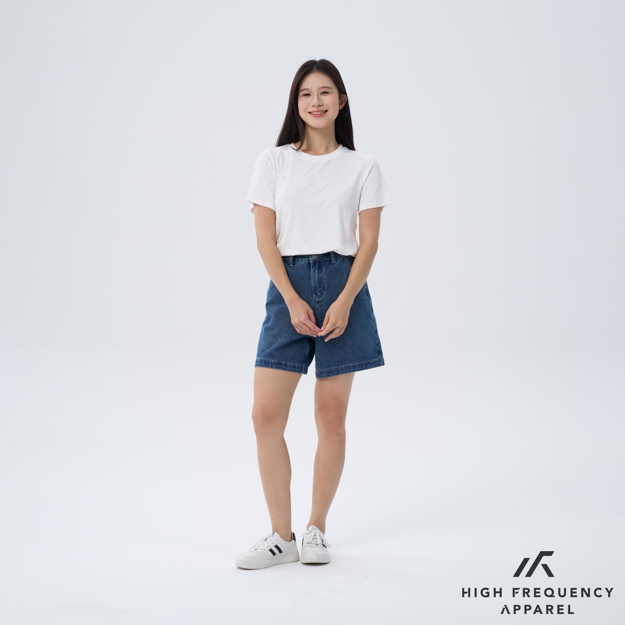 A-line High Waisted Denim Jorts