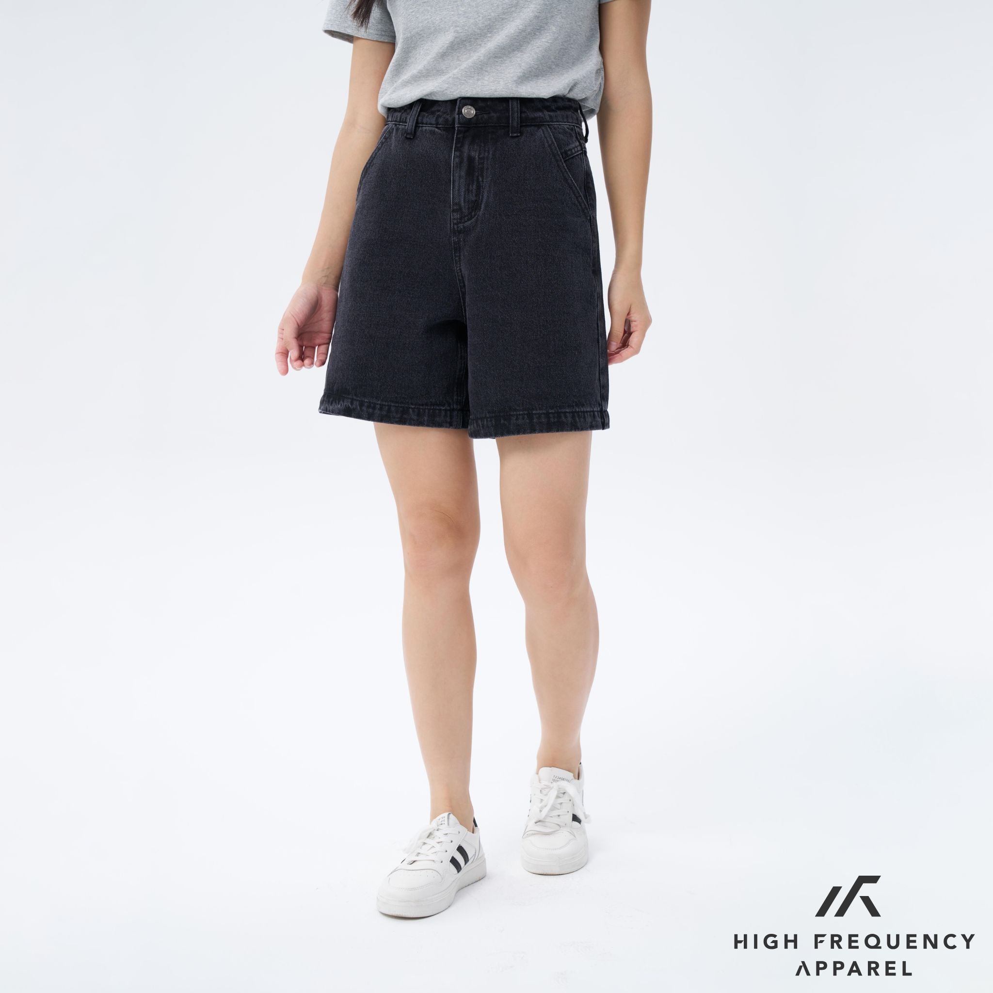 A-line High Waisted Denim Jorts