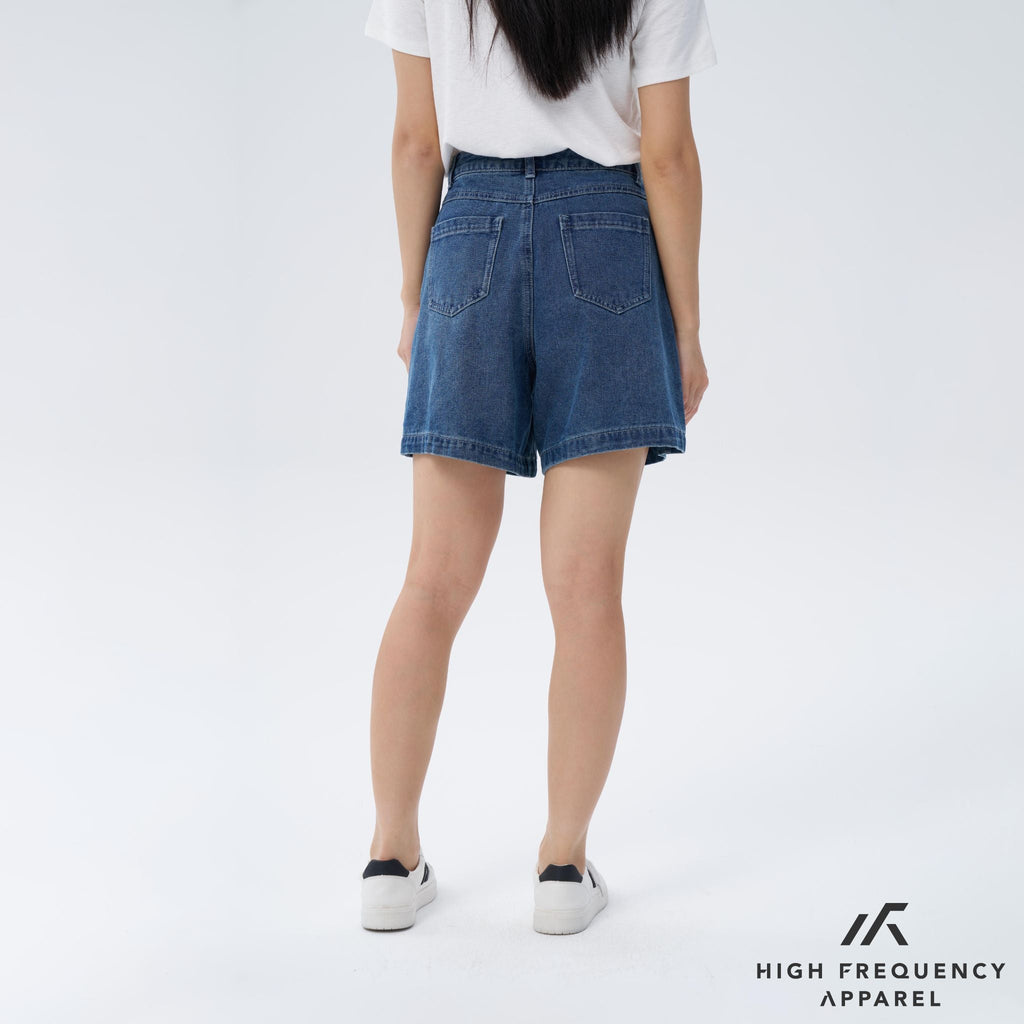 A-line High Waisted Denim Jorts