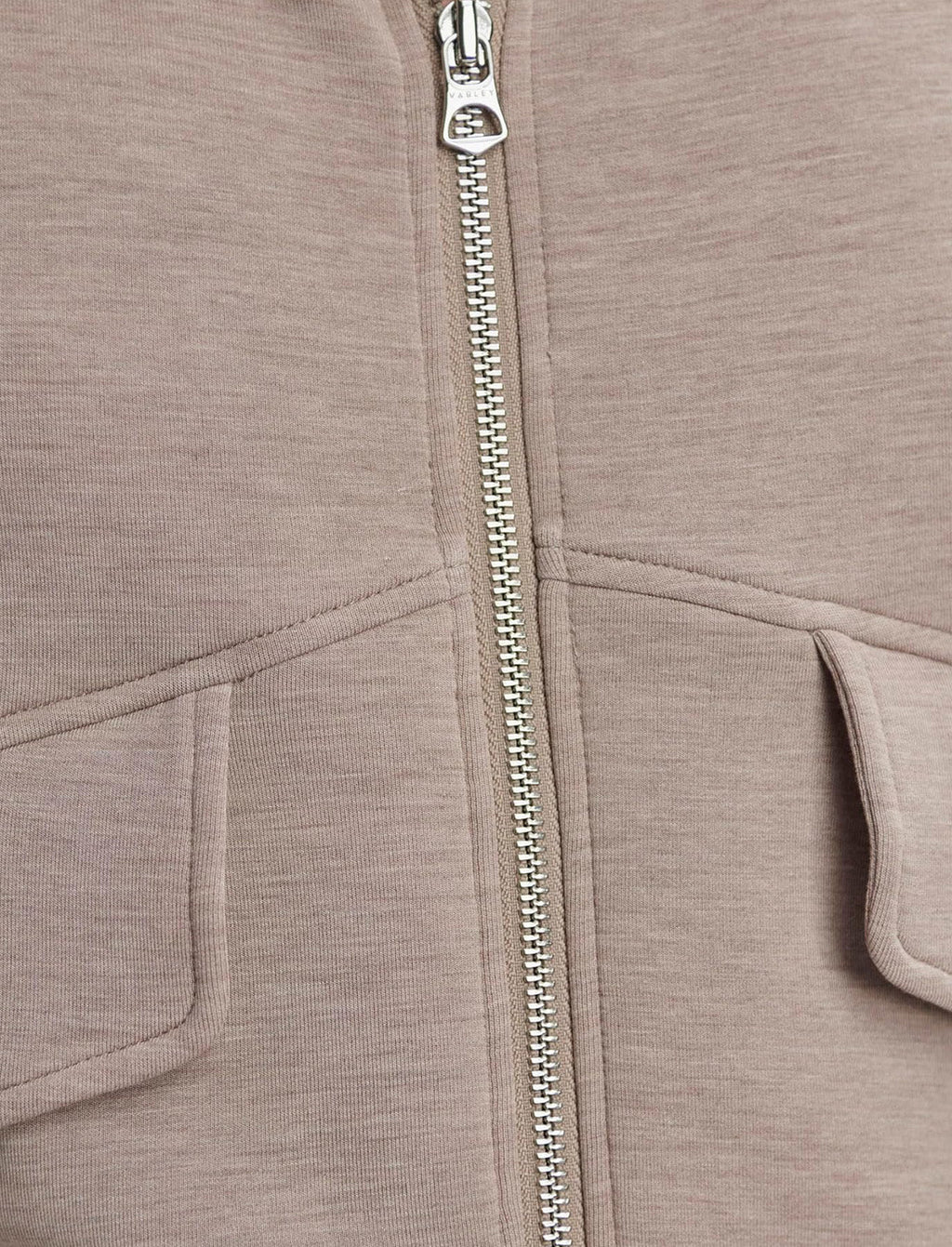 VARLEY Garcia Zip-Through Sweat in Taupe Marl