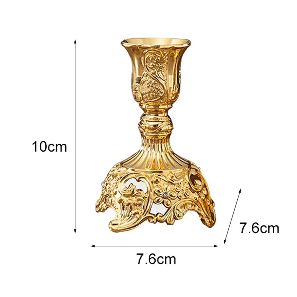 2Pcs Gold Candle Holders Metal wedding Candlestick Flower Vase Table Centerpiece Flower Rack Road Lead Wedding Decoration