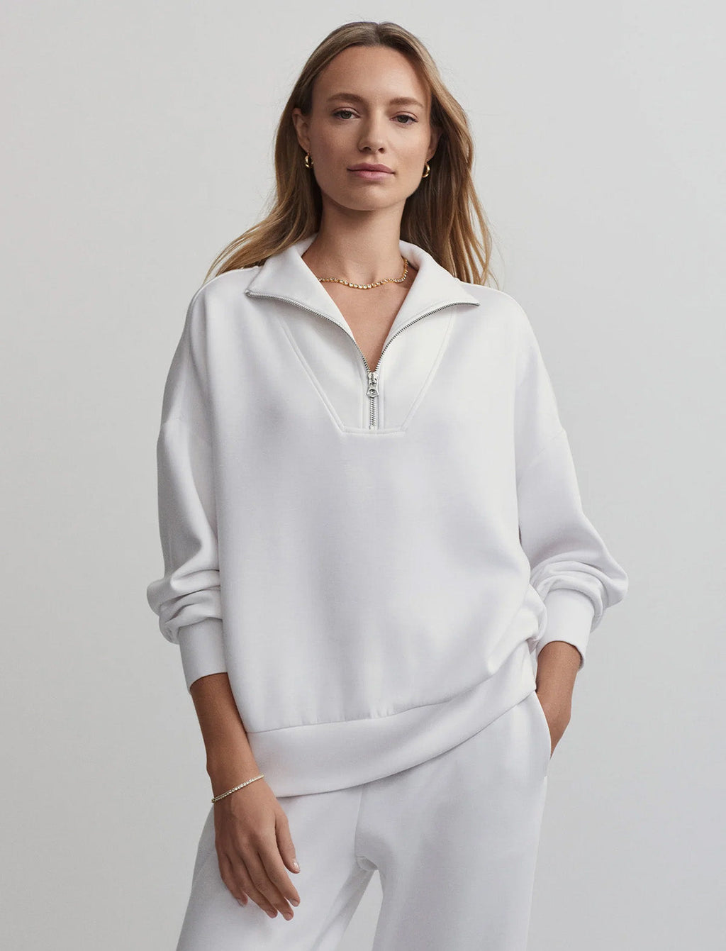 VARLEY Hawley Half-Zip Sweat in White
