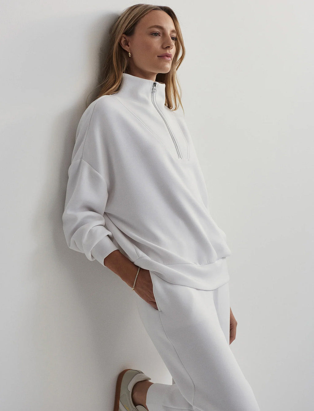 VARLEY Hawley Half-Zip Sweat in White