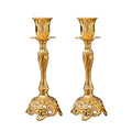 2Pcs Gold Candle Holders Metal wedding Candlestick Flower Vase Table Centerpiece Flower Rack Road Lead Wedding Decoration