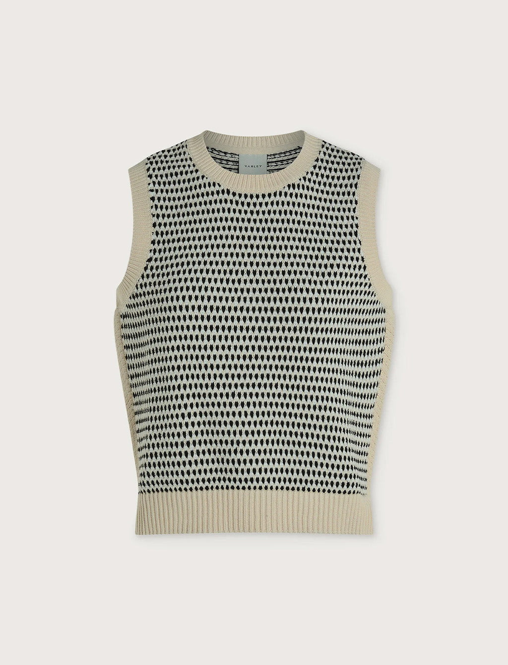 VARLEY Knowles Textured Knit Vest in Birch Multi Stitch