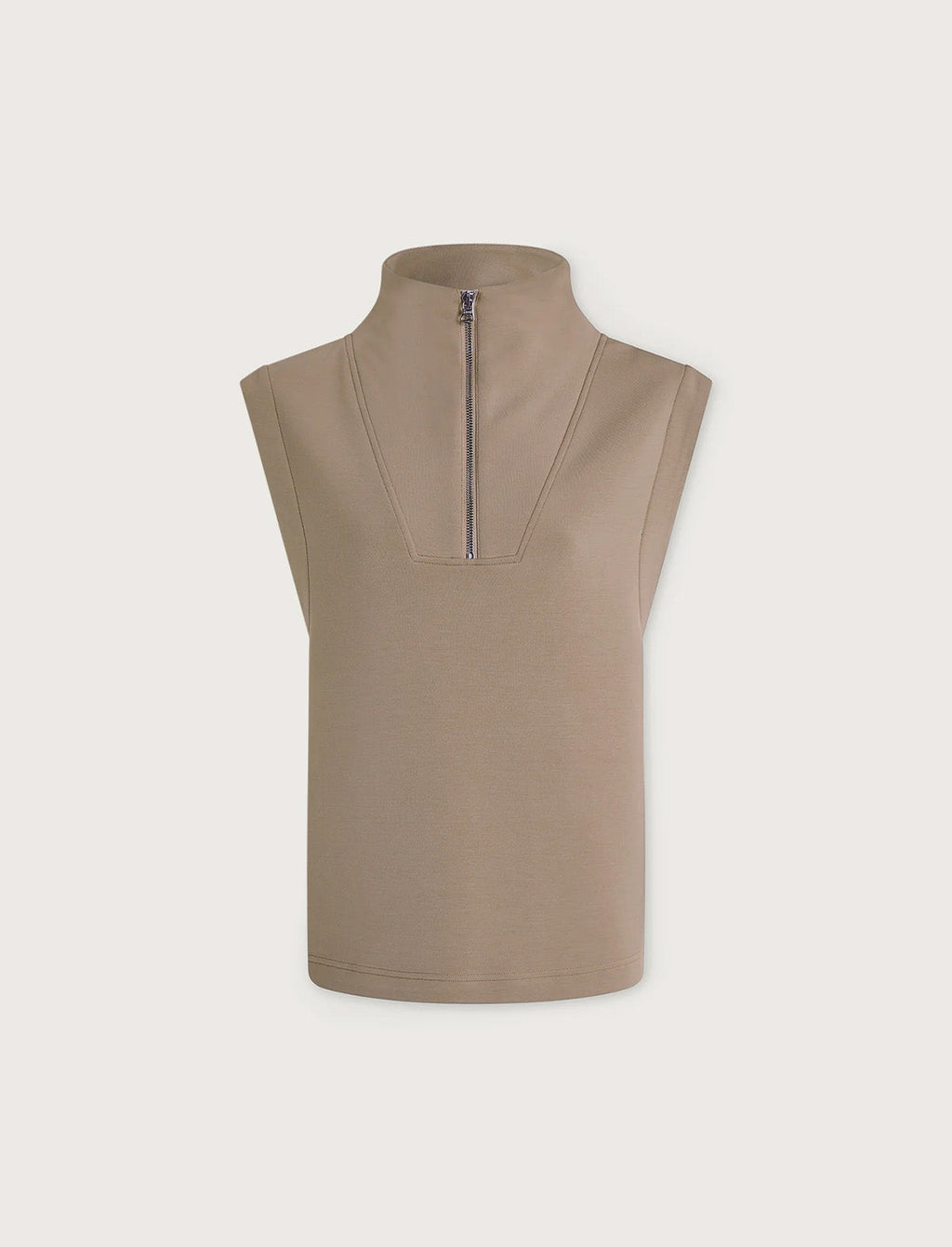 VARLEY Magnolia 2.0 Half-Zip Tank in Light Taupe