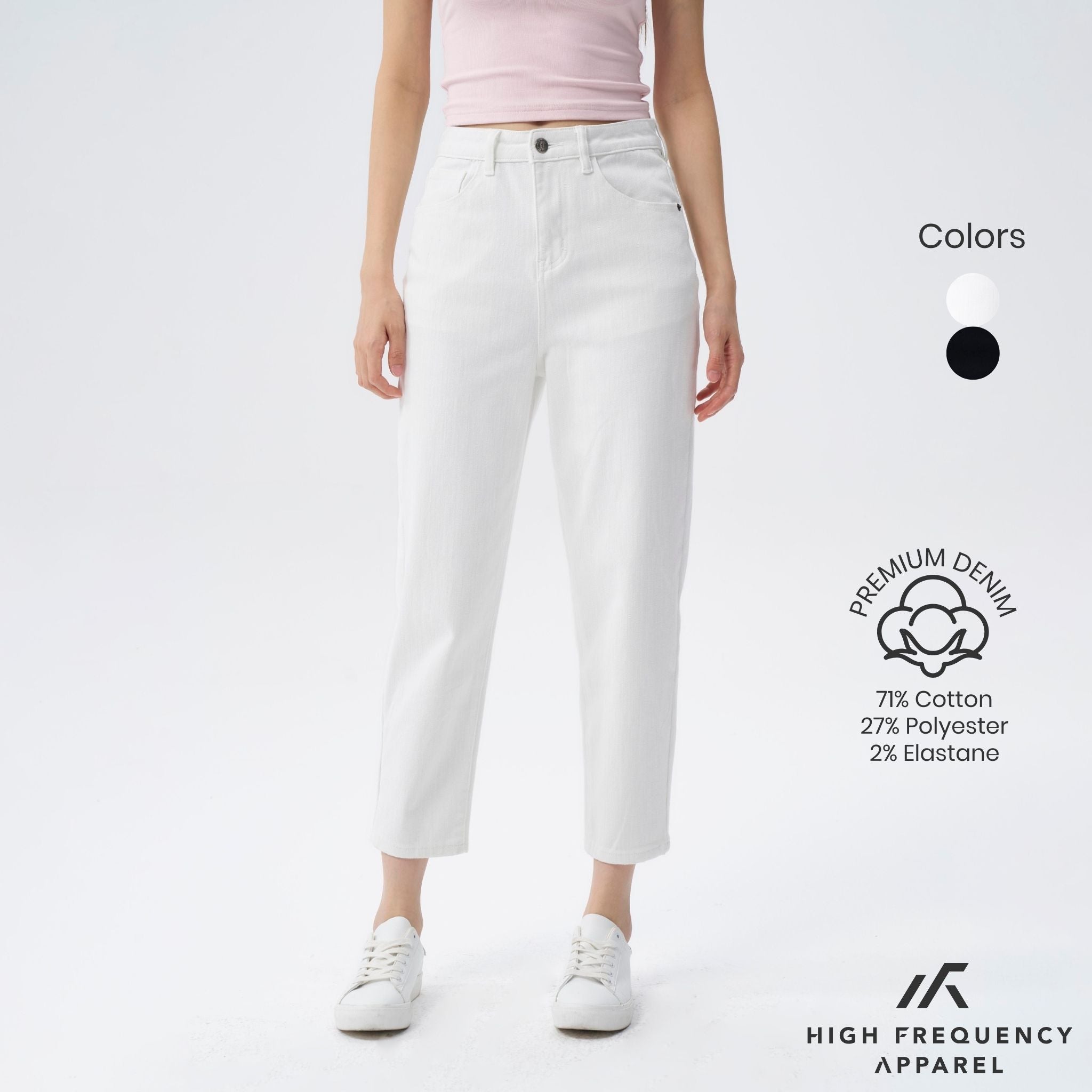 BW High Waisted Ankle-Length Mom Denim Jeans
