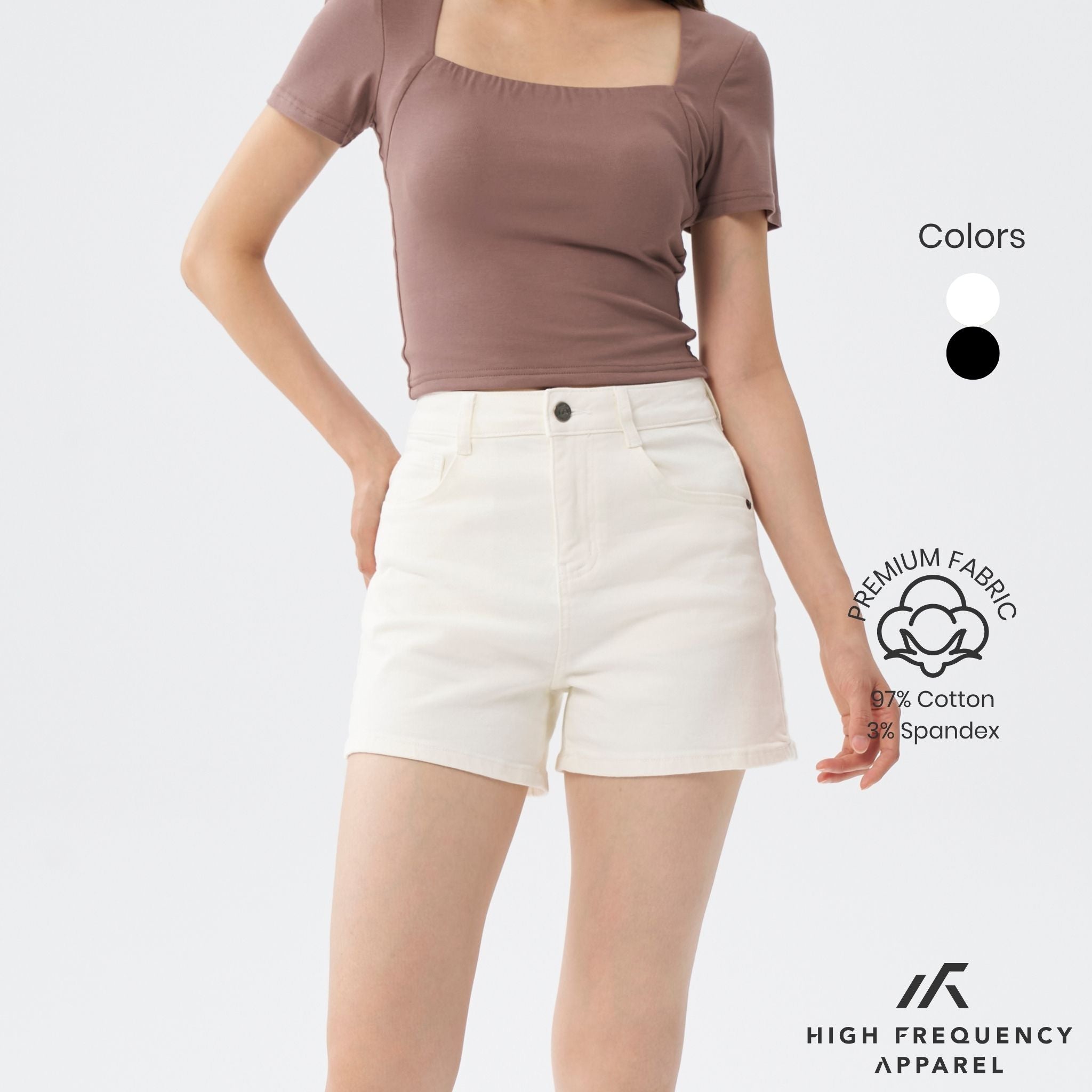 BW Mid-Waisted Stretch Denim Shorts